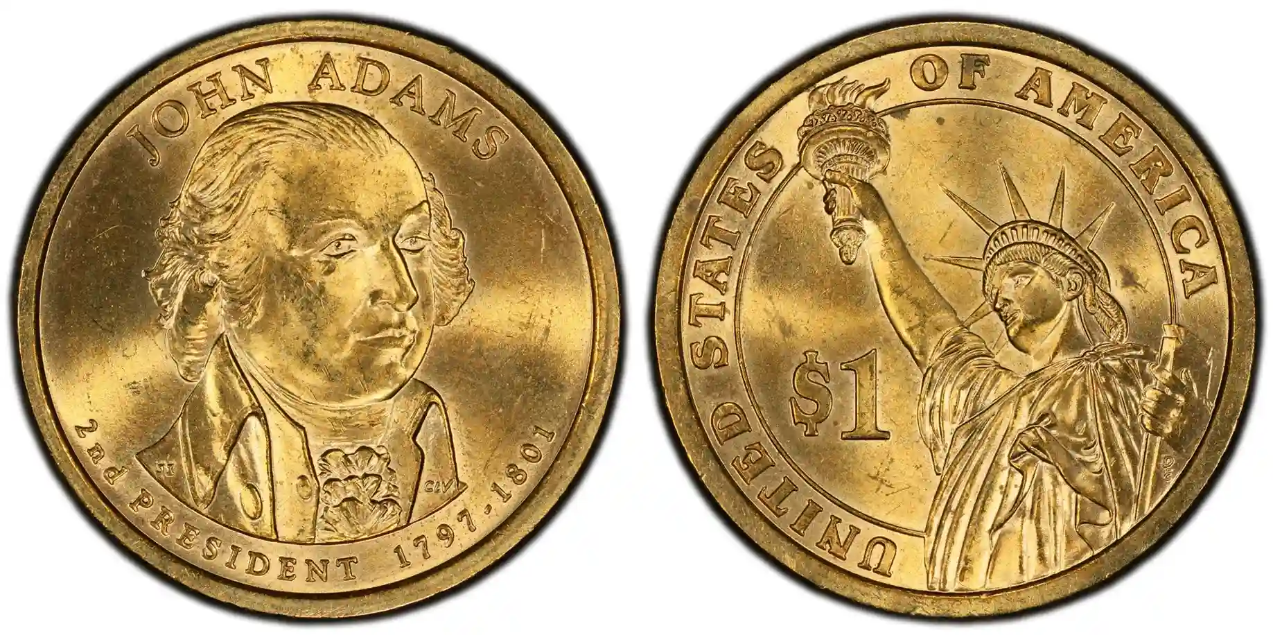 John Adams Dollar Coin Position B